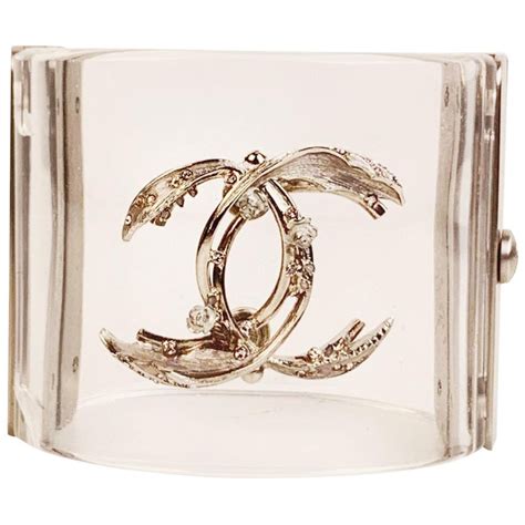 chanel bracelet with logo|Chanel clear cuff bracelet.